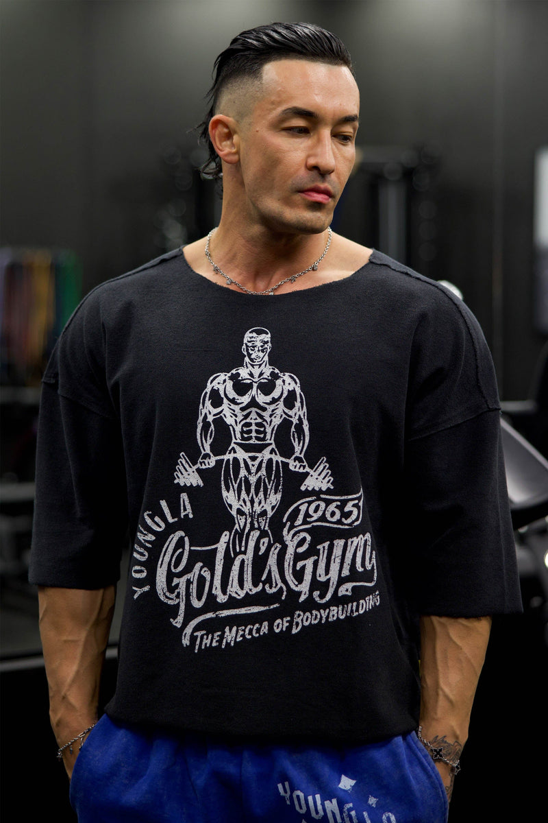 Camiseta de cuello ancho de felpa Golds Gym