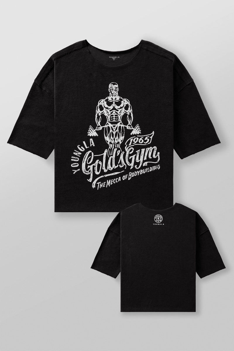 Camiseta de cuello ancho de felpa Golds Gym