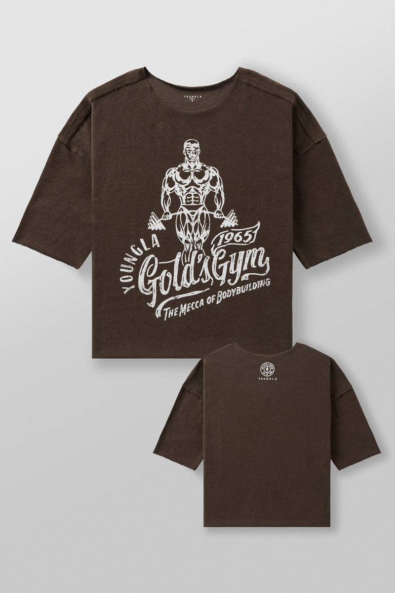Camiseta de cuello ancho de felpa Golds Gym