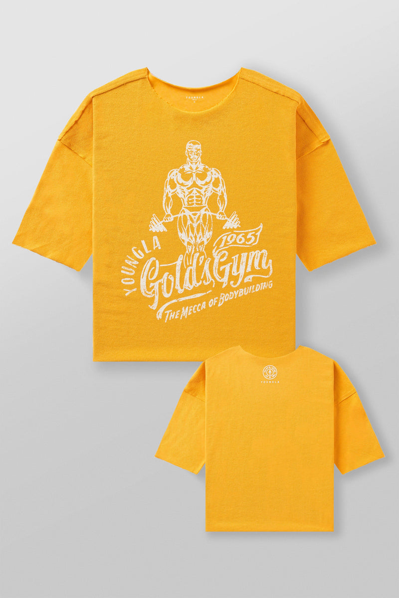 Camiseta de cuello ancho de felpa Golds Gym