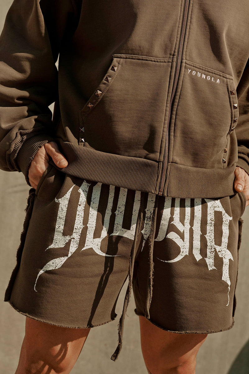 Pantalones cortos de rizo deconstruidos